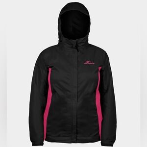 Grundens - weather watch hooded fishing jacket - black/pink - Lg